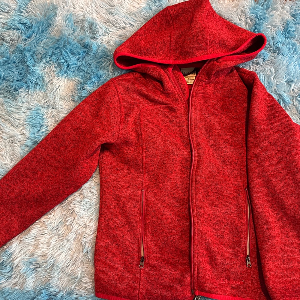 L.L. Bean Vibrant Red Fleece Jacket